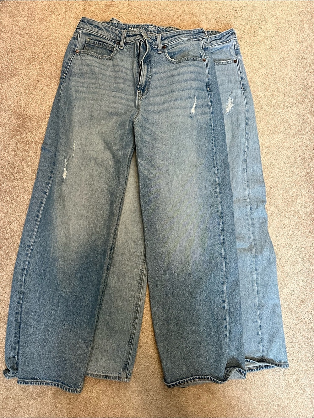 Old navy high waist curvy Classic Women's Light Blue Wide-Leg Jeans (2 pairs)